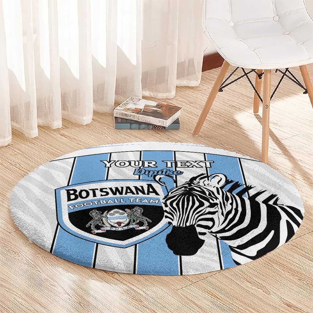 Custom Lefatshe la Botswana Football Round Carpet Come On Dipitse
