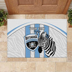 Custom Lefatshe la Botswana Football Rubber Doormat Come On Dipitse