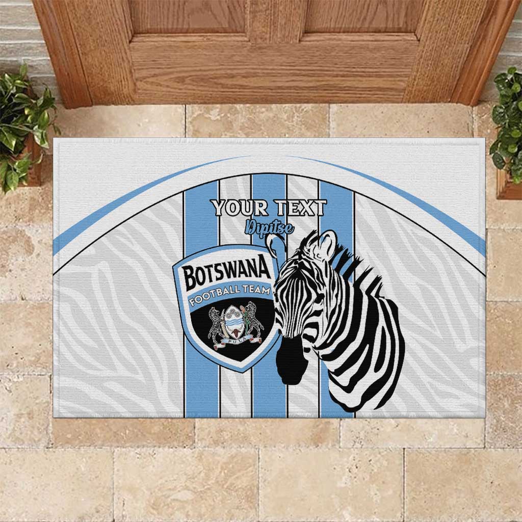 Custom Lefatshe la Botswana Football Rubber Doormat Come On Dipitse