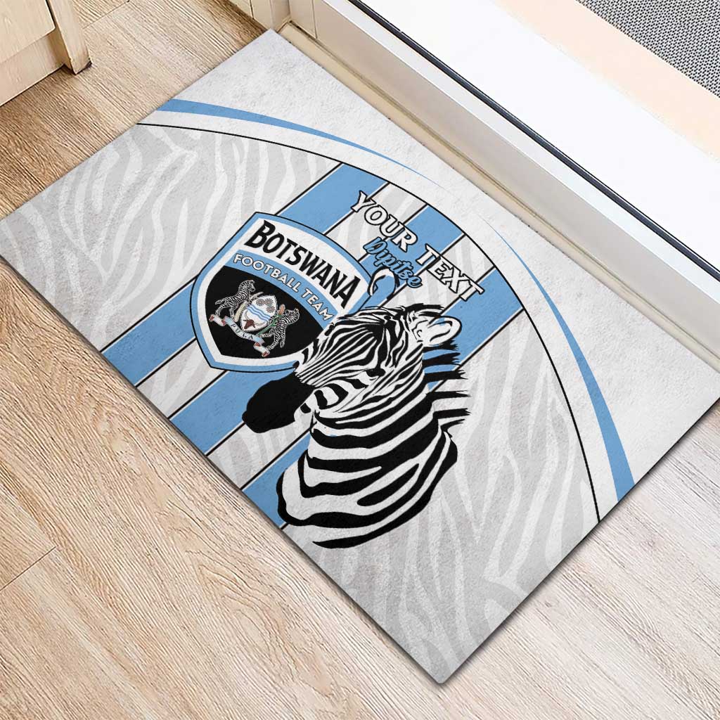 Custom Lefatshe la Botswana Football Rubber Doormat Come On Dipitse