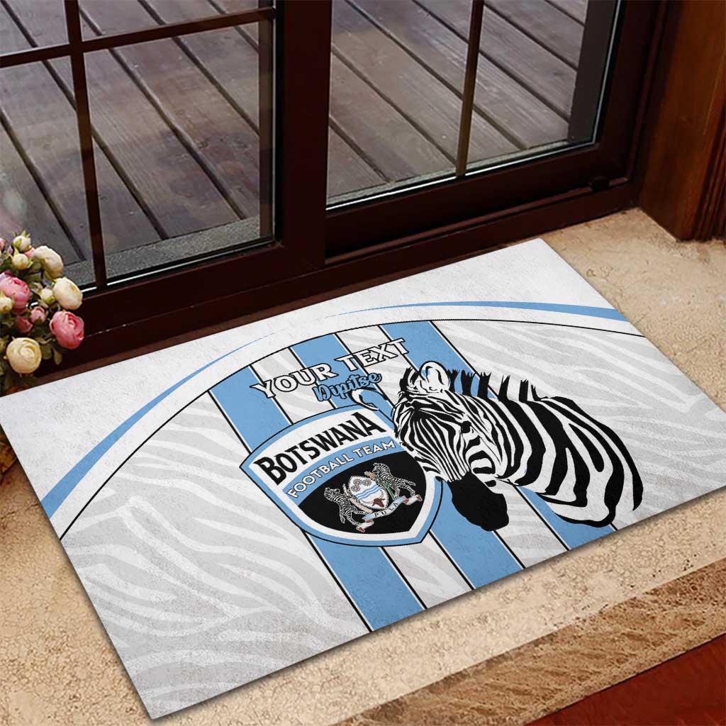Custom Lefatshe la Botswana Football Rubber Doormat Come On Dipitse