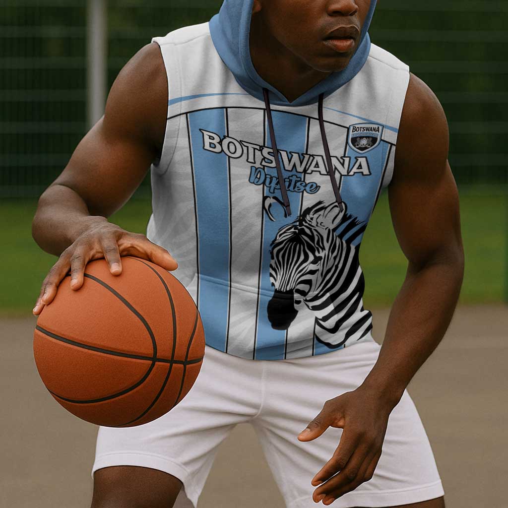 Custom Lefatshe la Botswana Football Sleeveless Hoodie Come On Dipitse - African Pride
