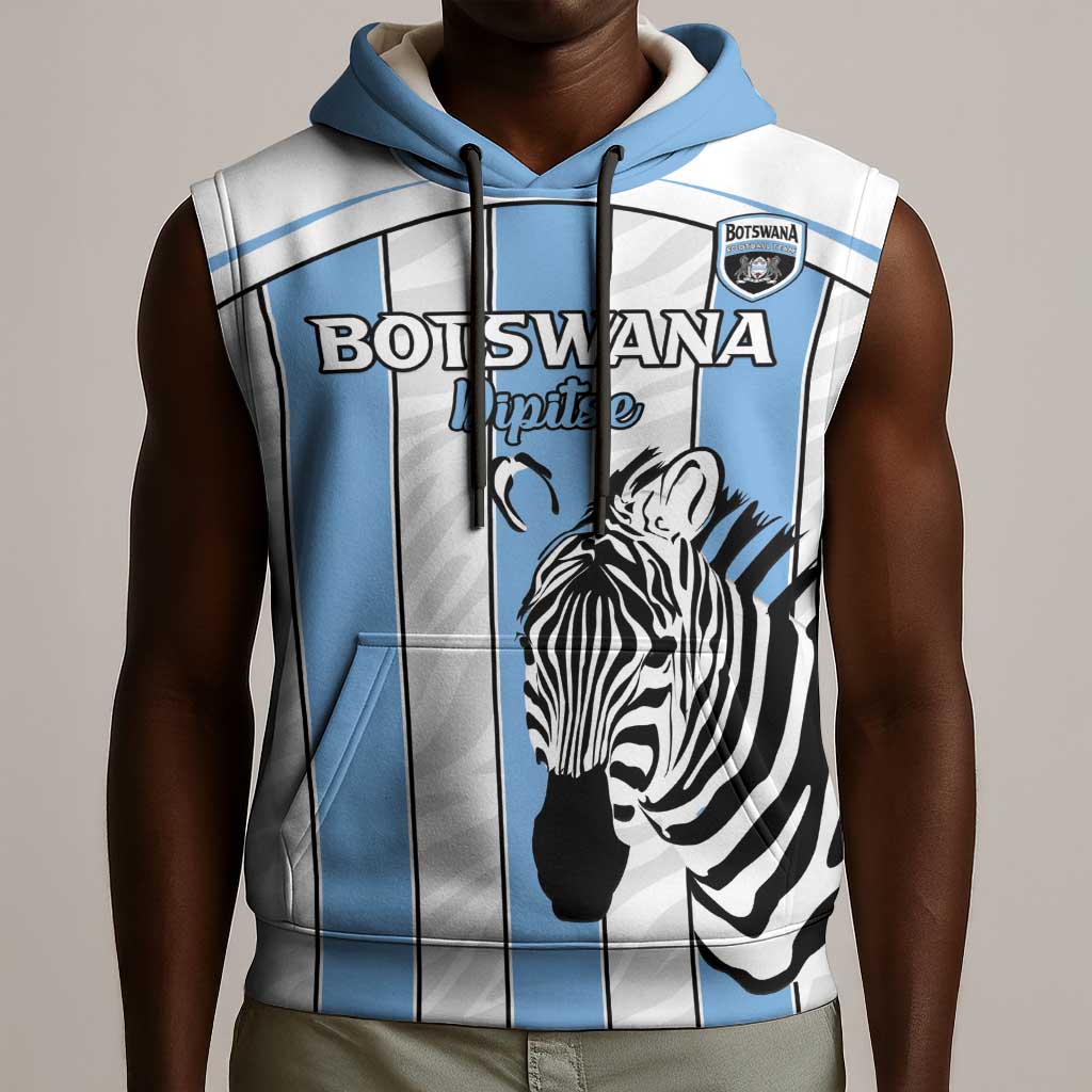 Custom Lefatshe la Botswana Football Sleeveless Hoodie Come On Dipitse - African Pride
