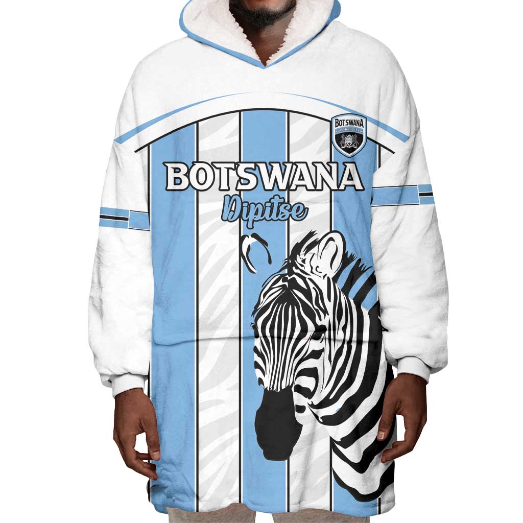 Custom Lefatshe la Botswana Football Wearable Blanket Hoodie Come On Dipitse
