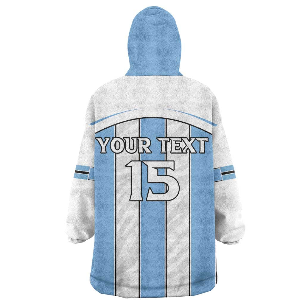 Custom Lefatshe la Botswana Football Wearable Blanket Hoodie Come On Dipitse