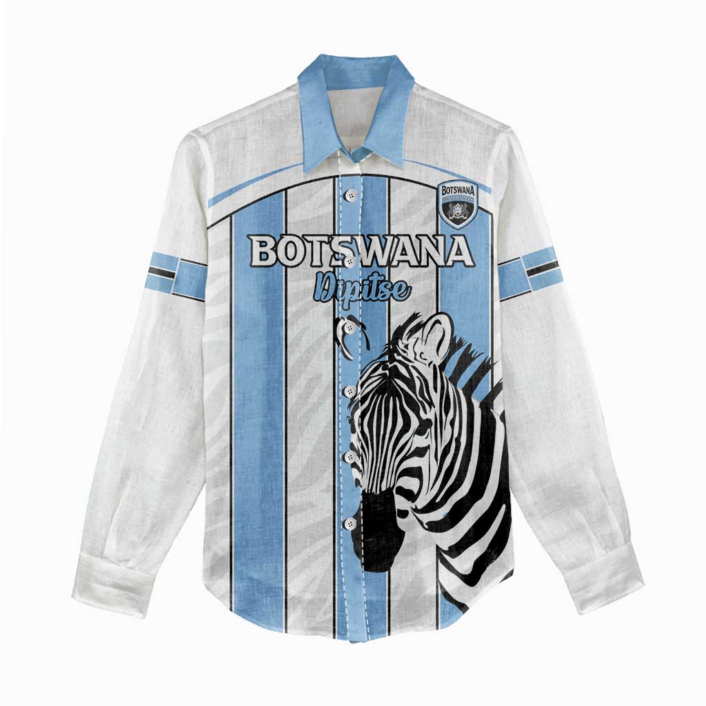 Custom Lefatshe la Botswana Football Women Casual Shirt Come On Dipitse