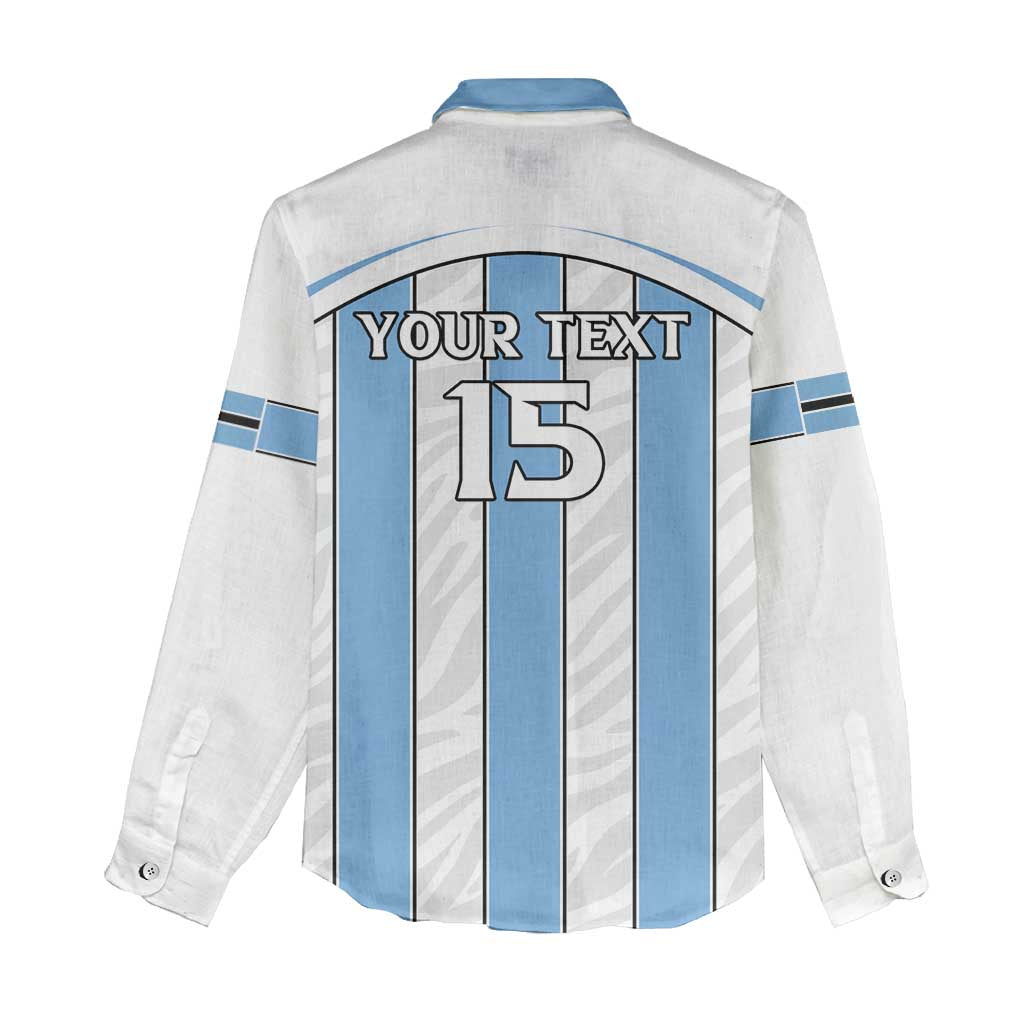 Custom Lefatshe la Botswana Football Women Casual Shirt Come On Dipitse