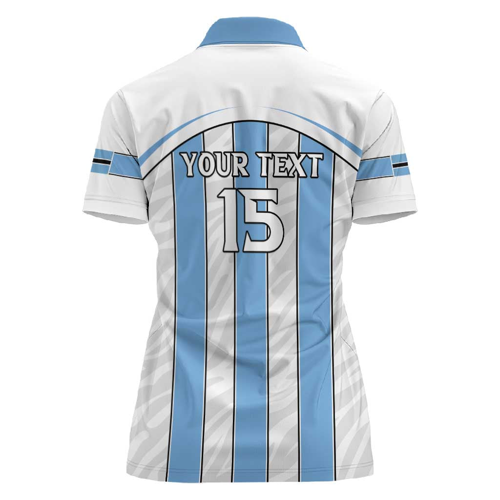 Custom Lefatshe la Botswana Football Women Polo Shirt Come On Dipitse