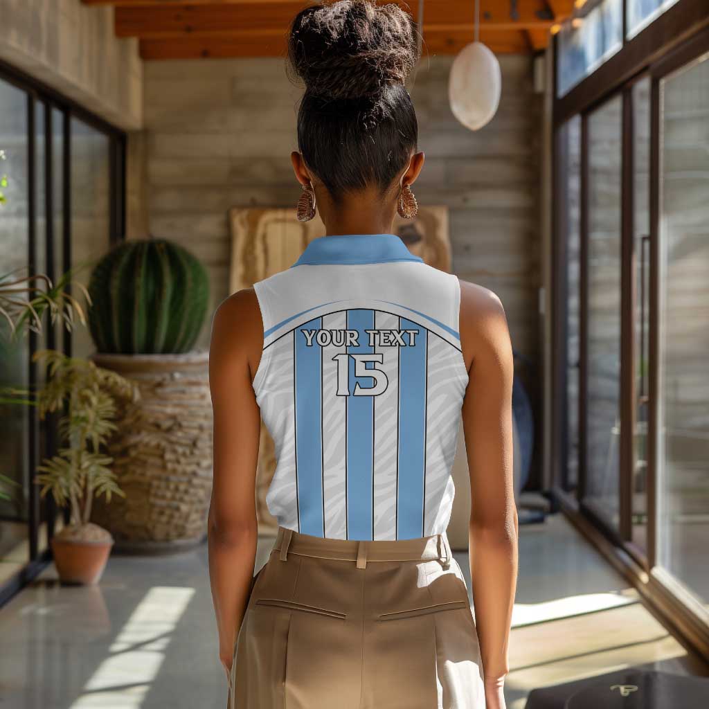Custom Lefatshe la Botswana Football Women Sleeveless Polo Shirt Come On Dipitse