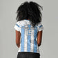 Custom Lefatshe la Botswana Football Women V-Neck T-Shirt Come On Dipitse