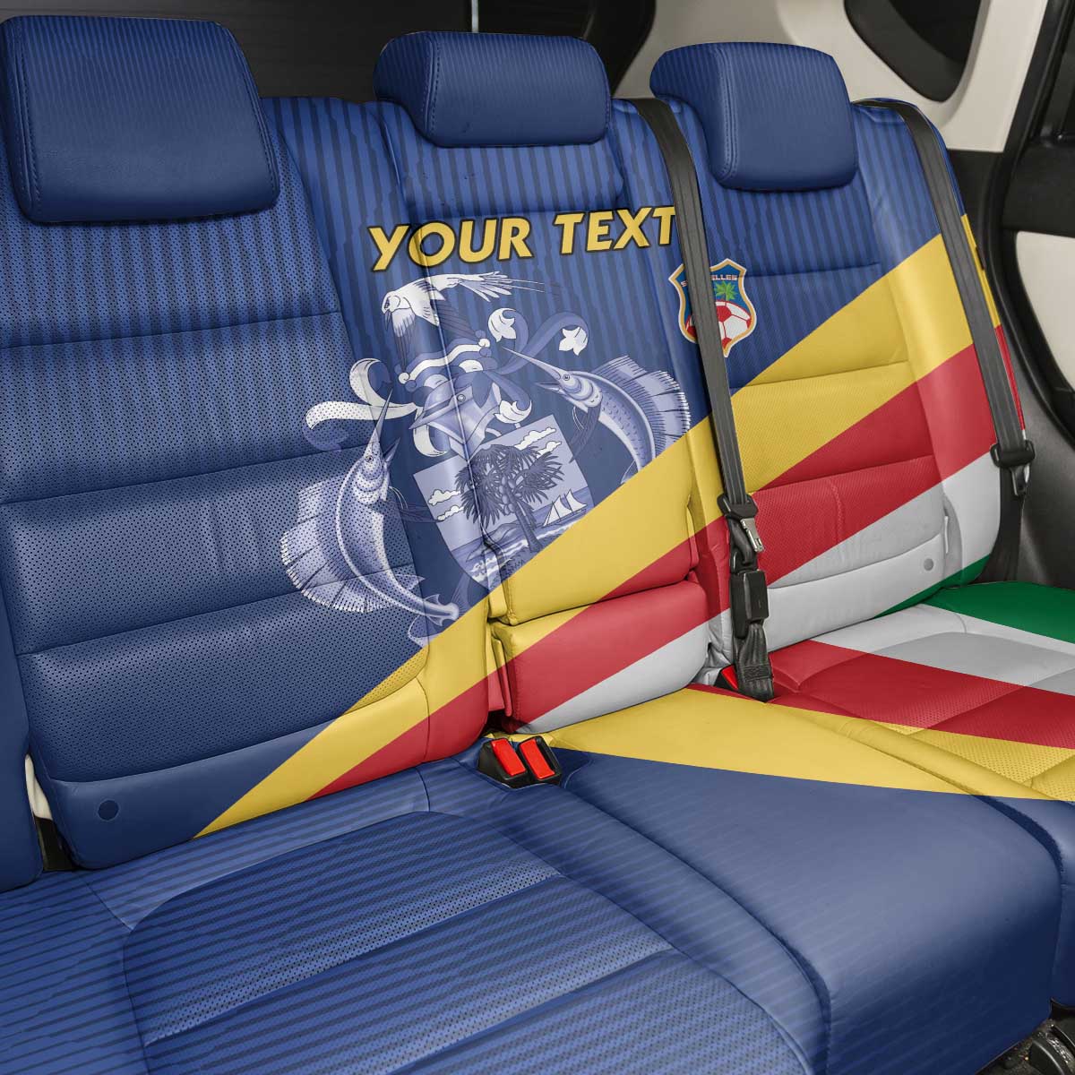 Custom Seychelles Beach Soccer 2025 Back Car Seat Cover Go Champions Sesel