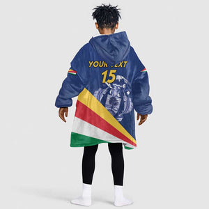Custom Seychelles Beach Soccer 2025 Kid Wearable Blanket Hoodie Go Champions Sesel