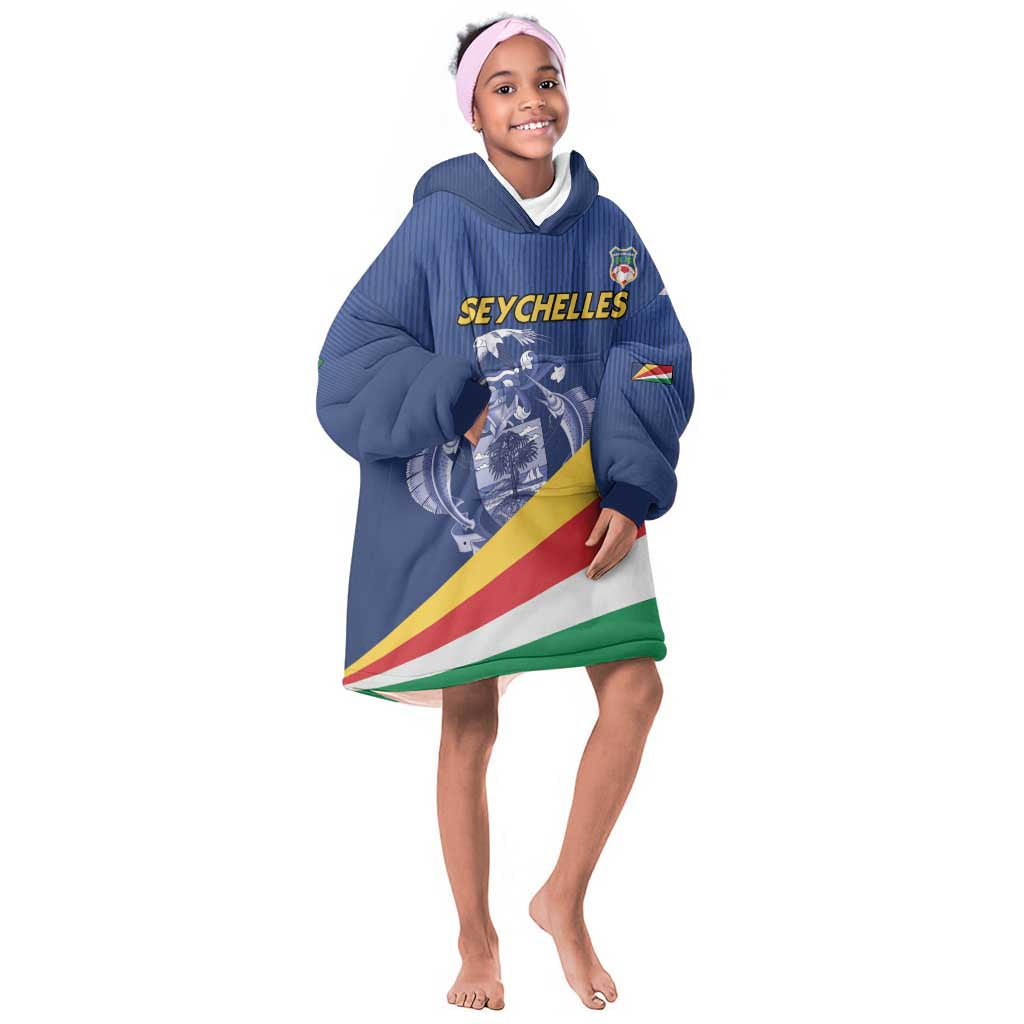 Custom Seychelles Beach Soccer 2025 Kid Wearable Blanket Hoodie Go Champions Sesel
