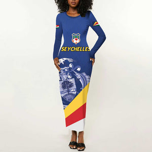 Custom Seychelles Beach Soccer 2025 Long Sleeve Bodycon Dress Go Champions Sesel LT15