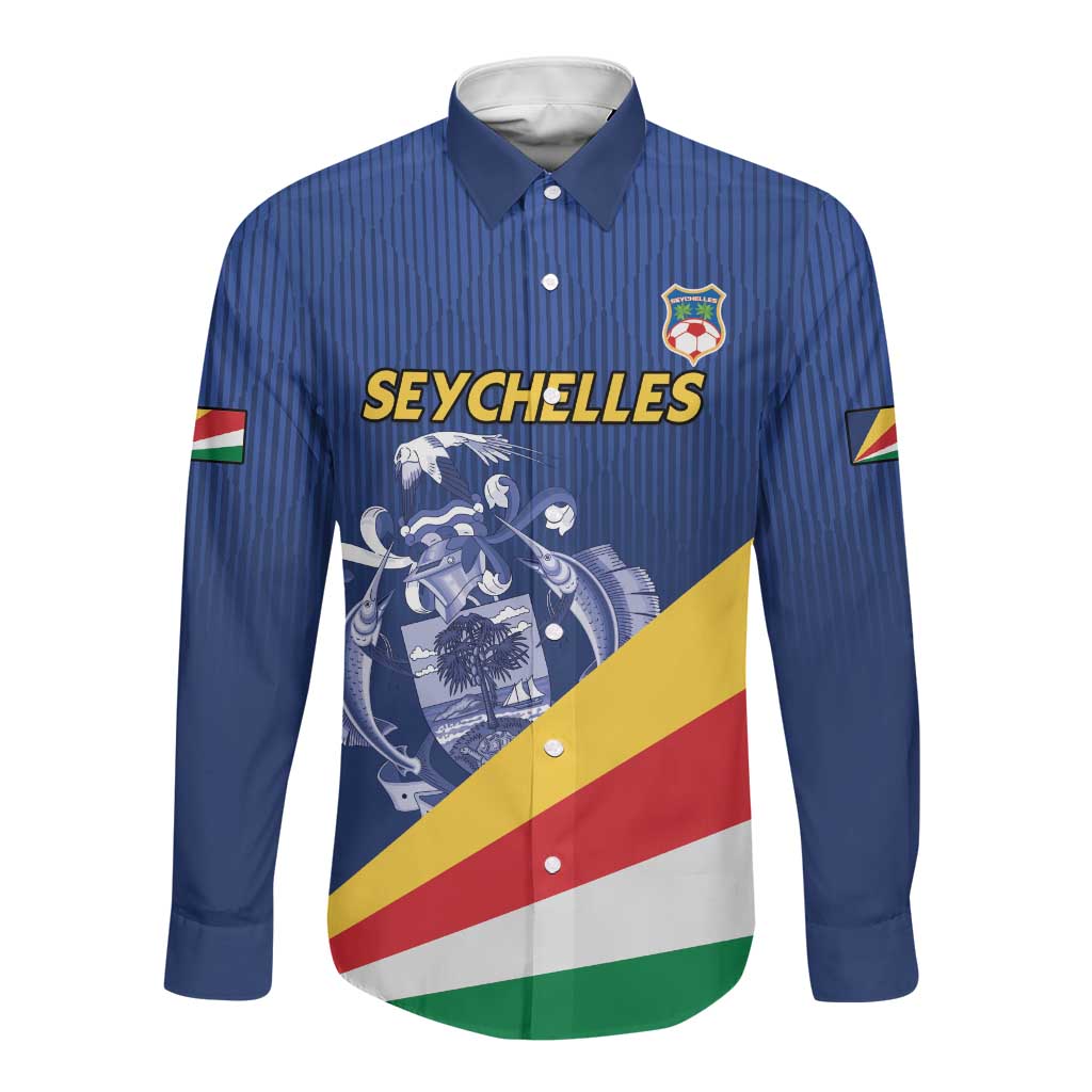 Custom Seychelles Beach Soccer 2025 Long Sleeve Button Shirt Go Champions Sesel