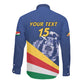 Custom Seychelles Beach Soccer 2025 Long Sleeve Button Shirt Go Champions Sesel