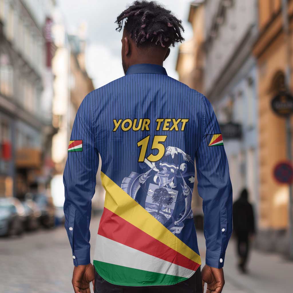 Custom Seychelles Beach Soccer 2025 Long Sleeve Button Shirt Go Champions Sesel