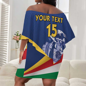 Custom Seychelles Beach Soccer 2025 Off Shoulder Short Dress Go Champions Sesel