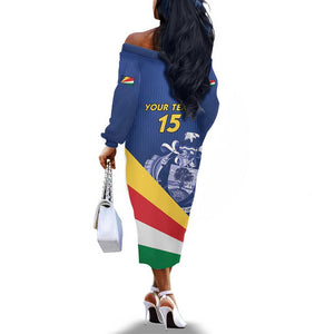 Custom Seychelles Beach Soccer 2025 Off The Shoulder Long Sleeve Dress Go Champions Sesel