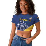 Custom Seychelles Beach Soccer 2025 Raglan Cropped T shirt Go Champions Sesel