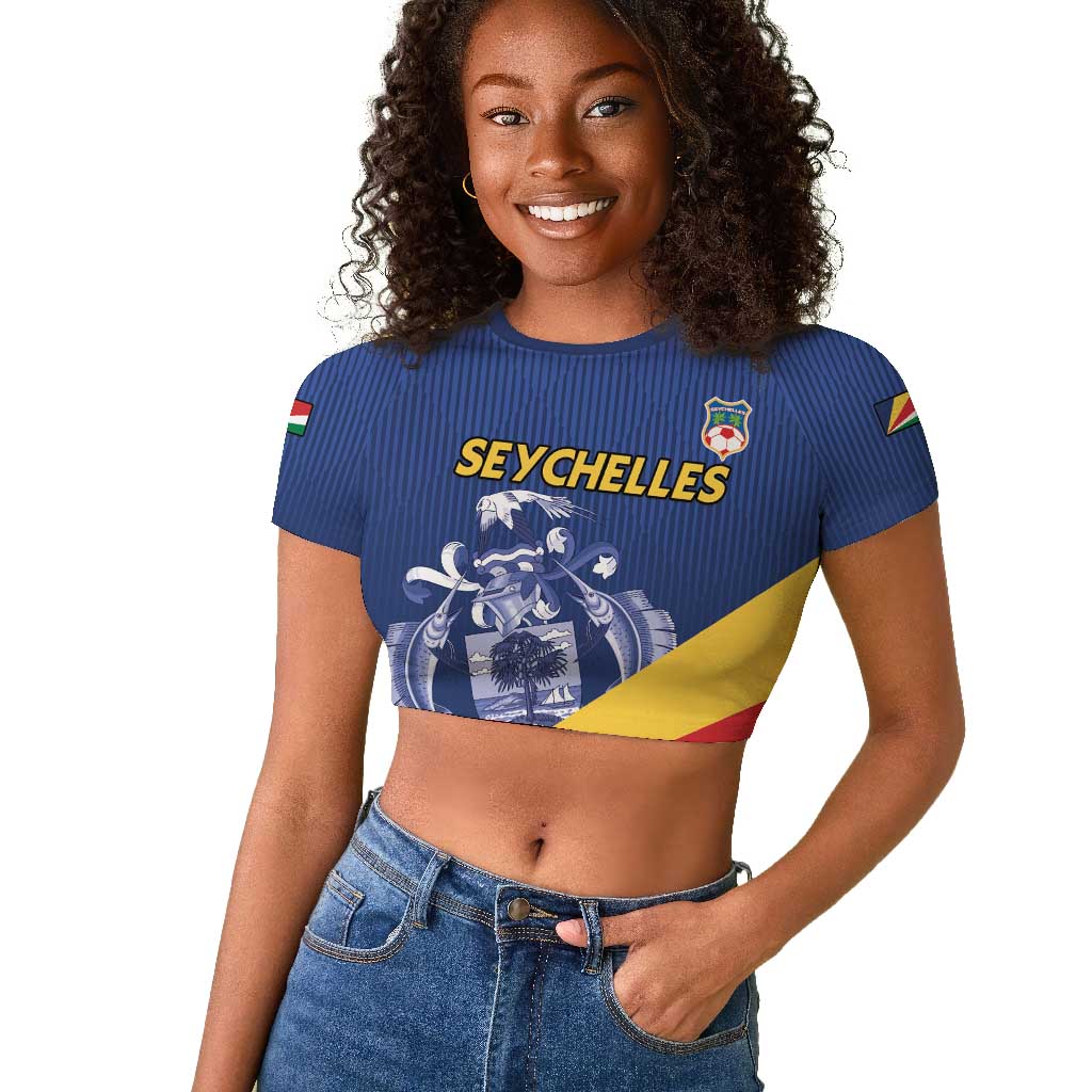 Custom Seychelles Beach Soccer 2025 Raglan Cropped T shirt Go Champions Sesel