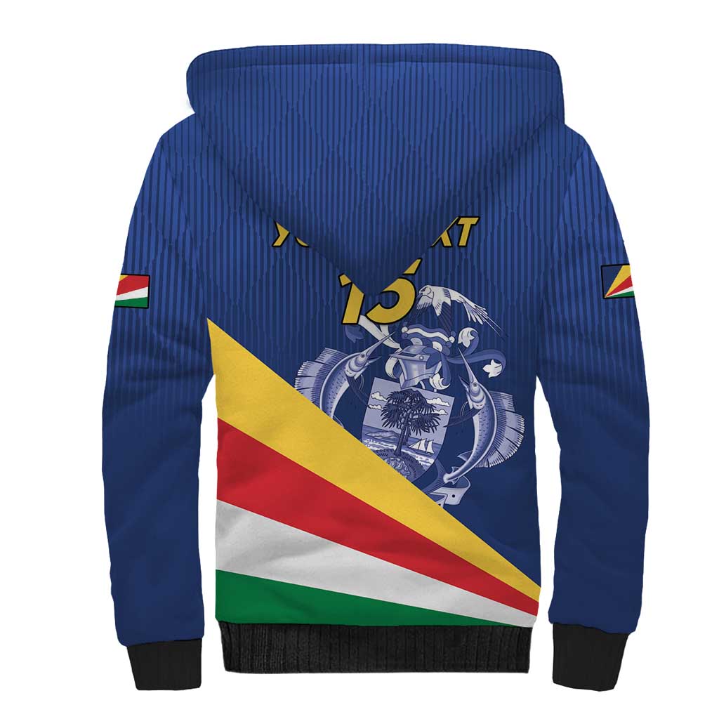 Custom Seychelles Beach Soccer 2025 Sherpa Hoodie Go Champions Sesel