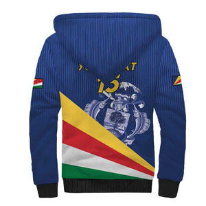 Custom Seychelles Beach Soccer 2025 Sherpa Hoodie Go Champions Sesel