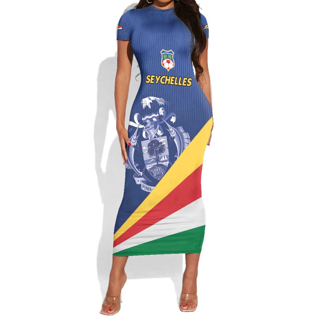 Custom Seychelles Beach Soccer 2025 Short Sleeve Bodycon Dress Go Champions Sesel LT15