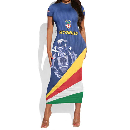 Custom Seychelles Beach Soccer 2025 Short Sleeve Bodycon Dress Go Champions Sesel LT15