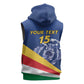 Custom Seychelles Beach Soccer 2025 Sleeveless Hoodie Go Champions Sesel - African Pride