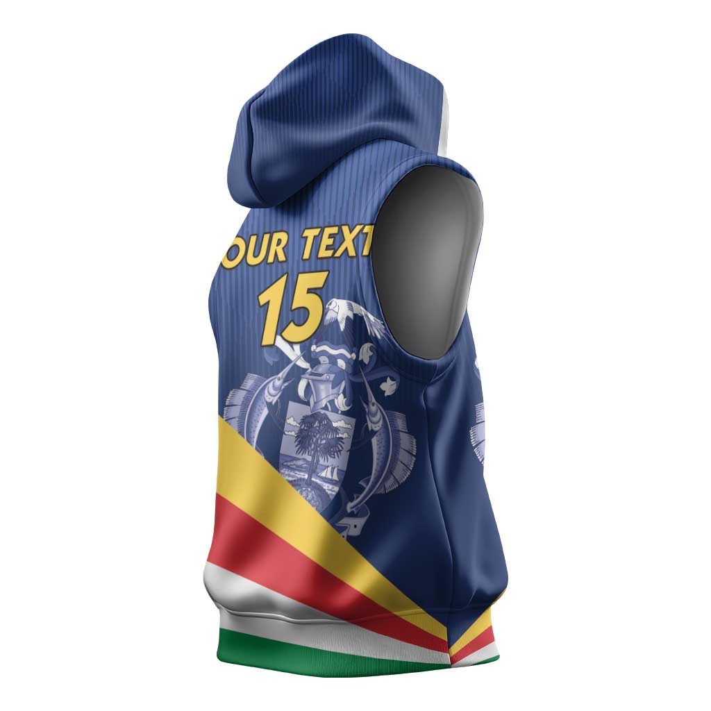 Custom Seychelles Beach Soccer 2025 Sleeveless Hoodie Go Champions Sesel - African Pride