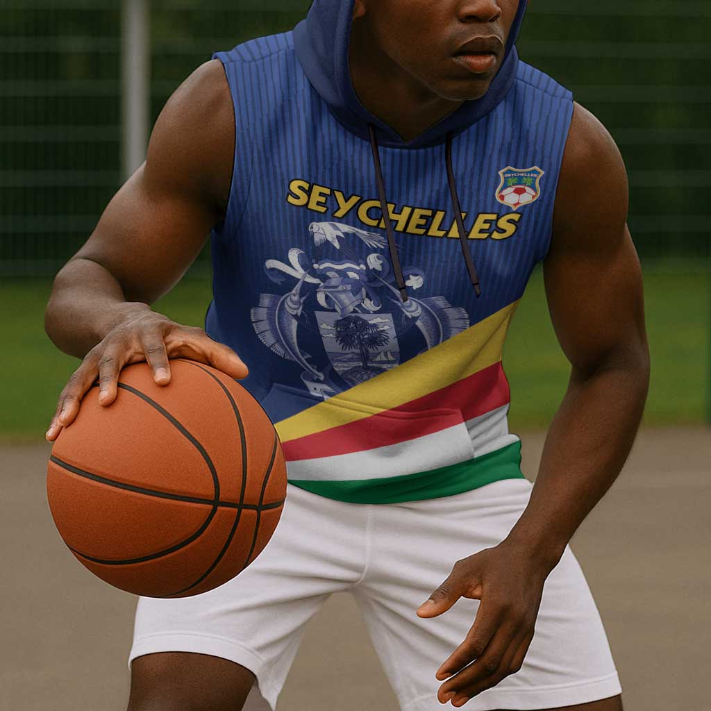 Custom Seychelles Beach Soccer 2025 Sleeveless Hoodie Go Champions Sesel - African Pride