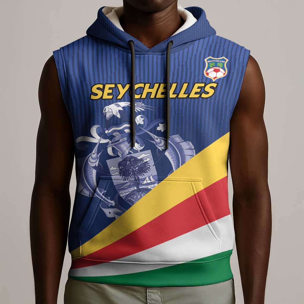 Custom Seychelles Beach Soccer 2025 Sleeveless Hoodie Go Champions Sesel - African Pride