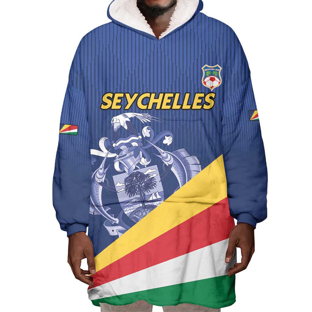 Custom Seychelles Beach Soccer 2025 Wearable Blanket Hoodie Go Champions Sesel