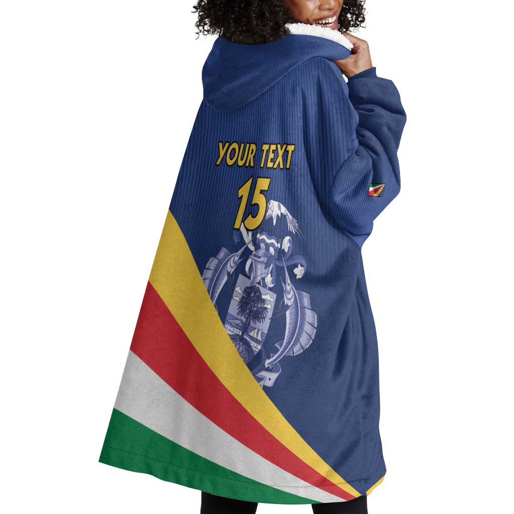 Custom Seychelles Beach Soccer 2025 Wearable Blanket Hoodie Go Champions Sesel