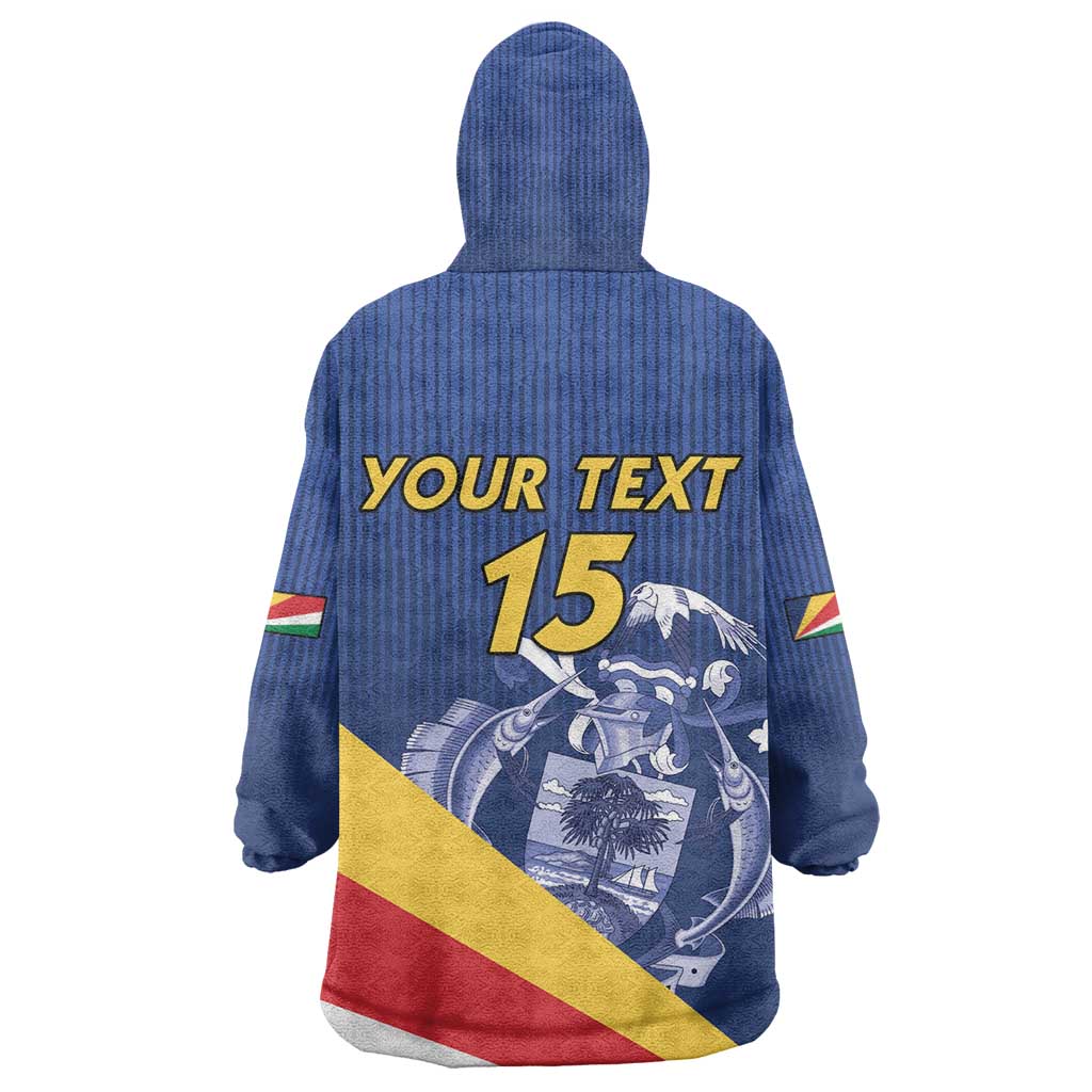 Custom Seychelles Beach Soccer 2025 Wearable Blanket Hoodie Go Champions Sesel