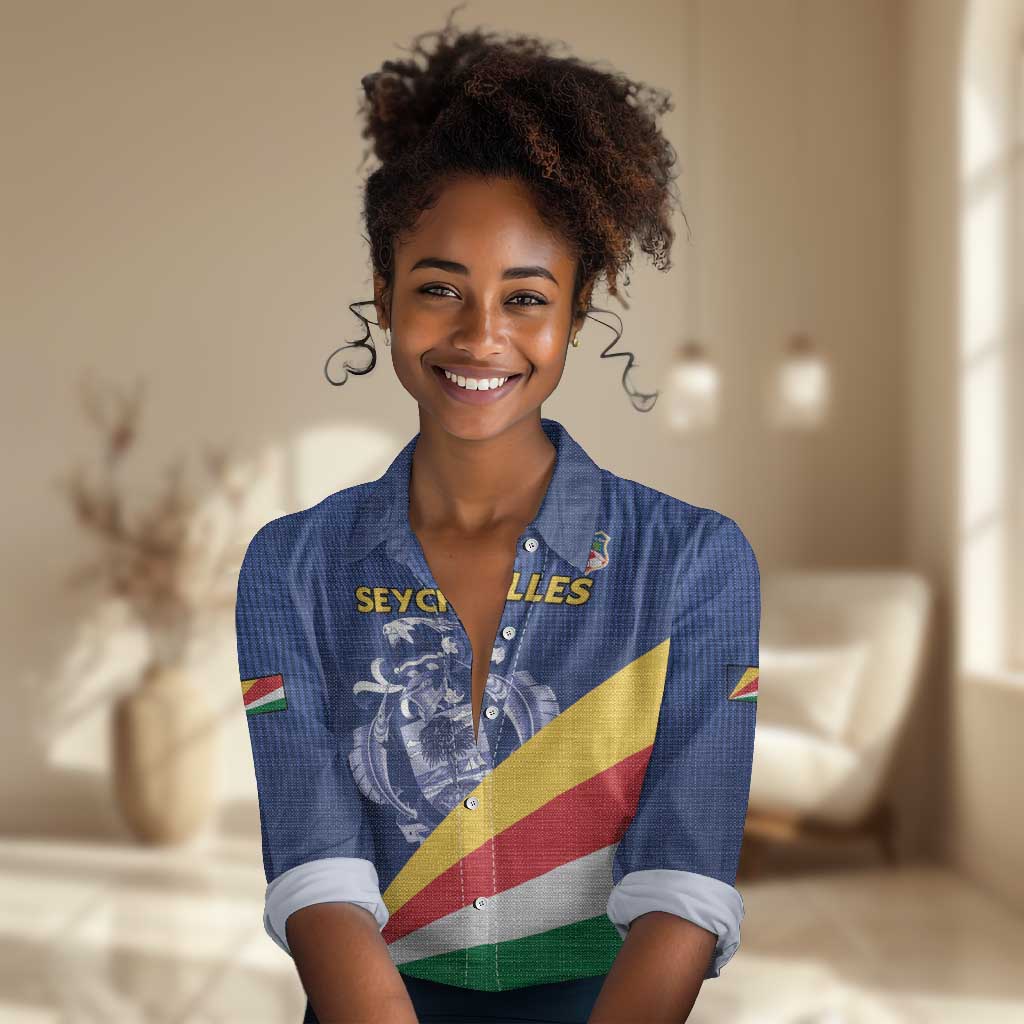 Custom Seychelles Beach Soccer 2025 Women Casual Shirt Go Champions Sesel