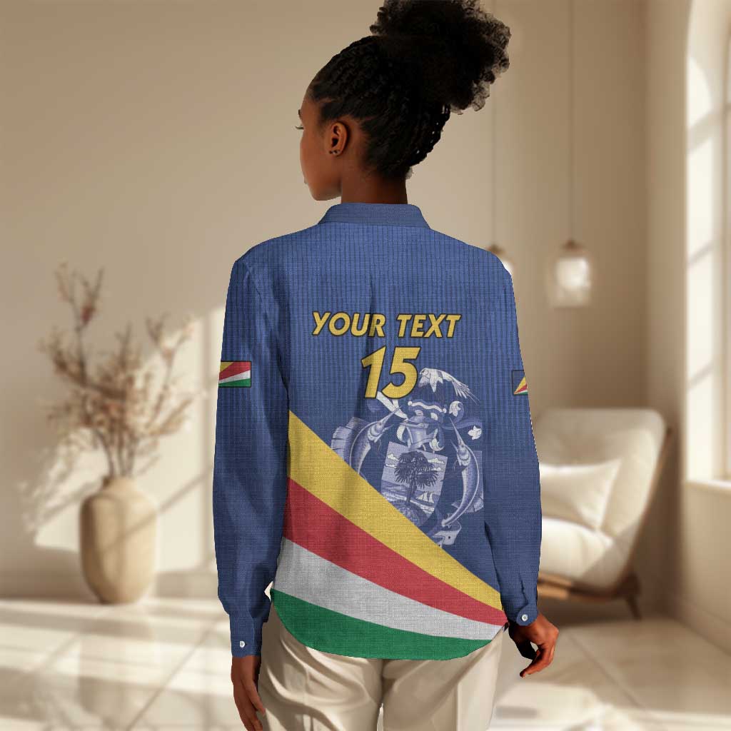Custom Seychelles Beach Soccer 2025 Women Casual Shirt Go Champions Sesel