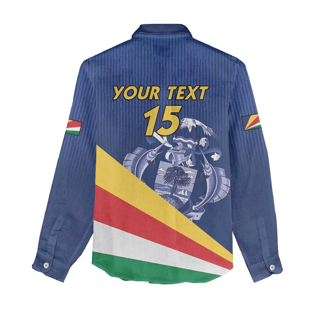 Custom Seychelles Beach Soccer 2025 Women Casual Shirt Go Champions Sesel