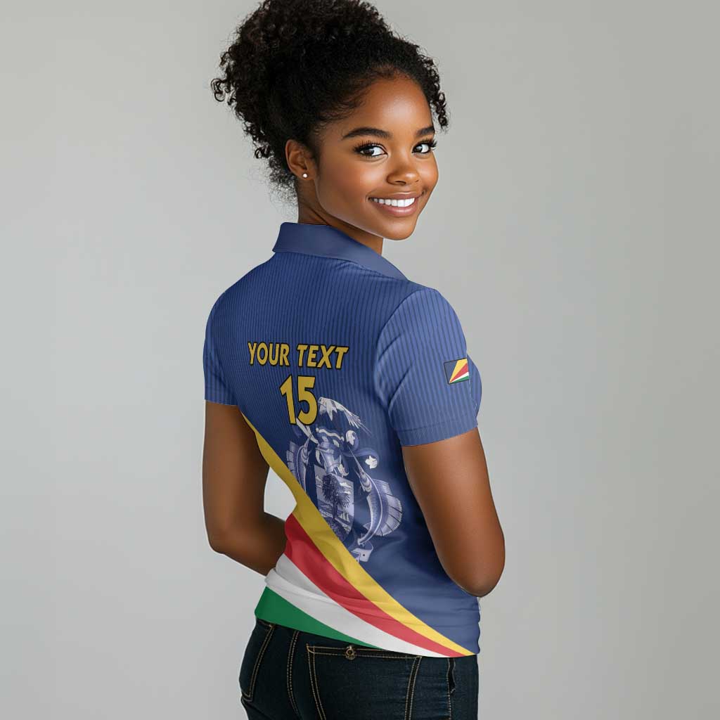 Custom Seychelles Beach Soccer 2025 Women Polo Shirt Go Champions Sesel