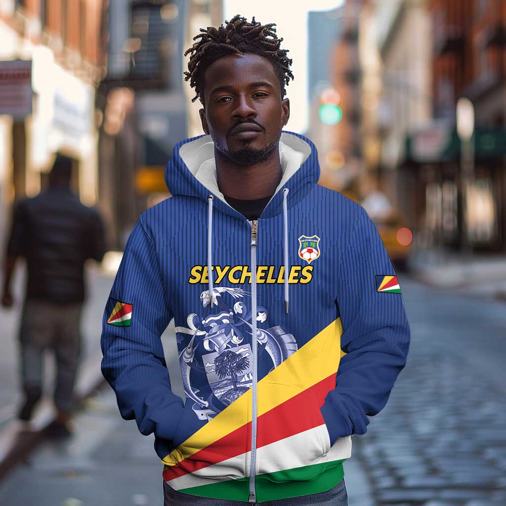 Custom Seychelles Beach Soccer 2025 Zip Hoodie Go Champions Sesel