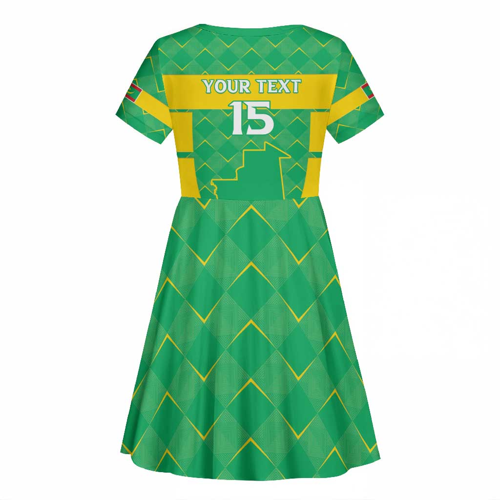 Custom Mauritania Beach Soccer 2025 Kid Short Sleeve Dress Allez Al-Murabitun