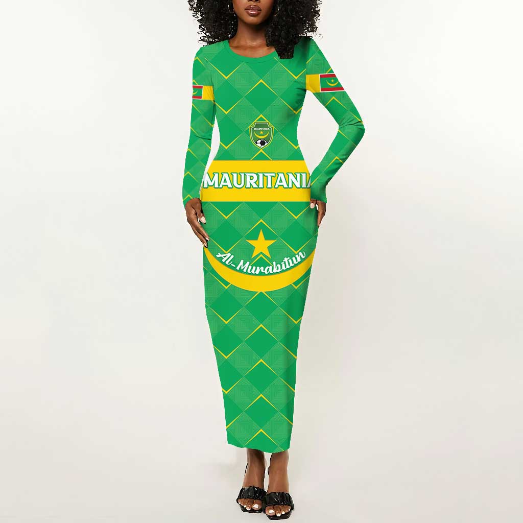 Custom Mauritania Beach Soccer 2025 Long Sleeve Bodycon Dress Allez Al-Murabitun LT15