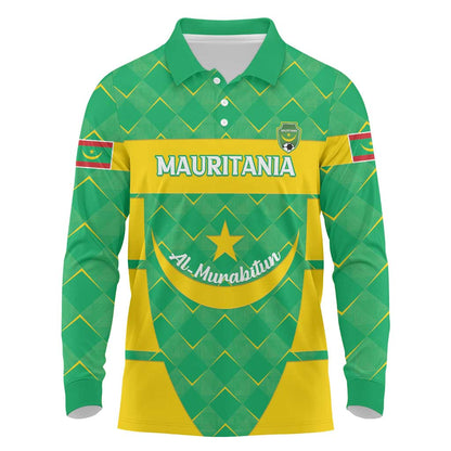 Custom Mauritania Beach Soccer 2025 Long Sleeve Polo Shirt Allez Al-Murabitun