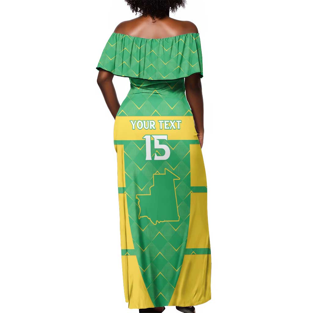 Custom Mauritania Beach Soccer 2025 Off Shoulder Maxi Dress Allez Al-Murabitun