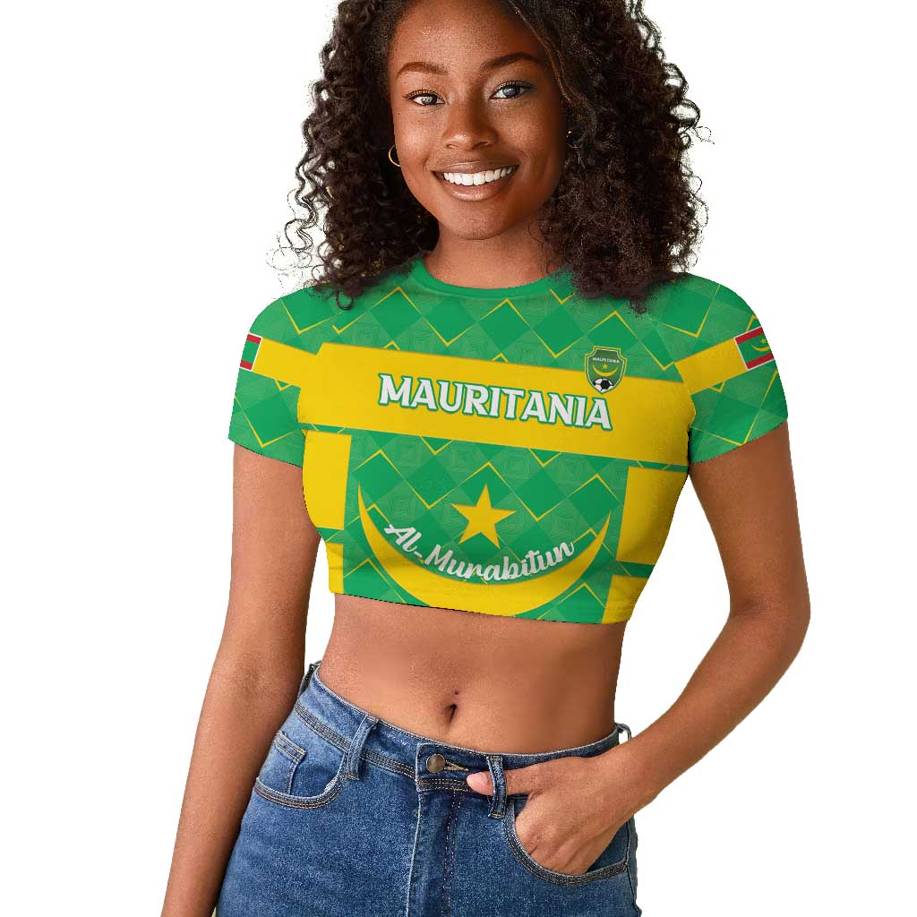 Custom Mauritania Beach Soccer 2025 Raglan Cropped T shirt Allez Al-Murabitun