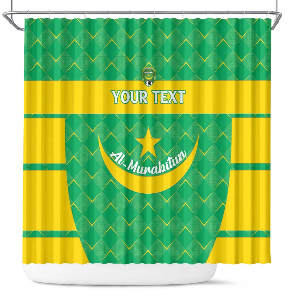 Custom Mauritania Beach Soccer 2025 Shower Curtain Allez Al-Murabitun