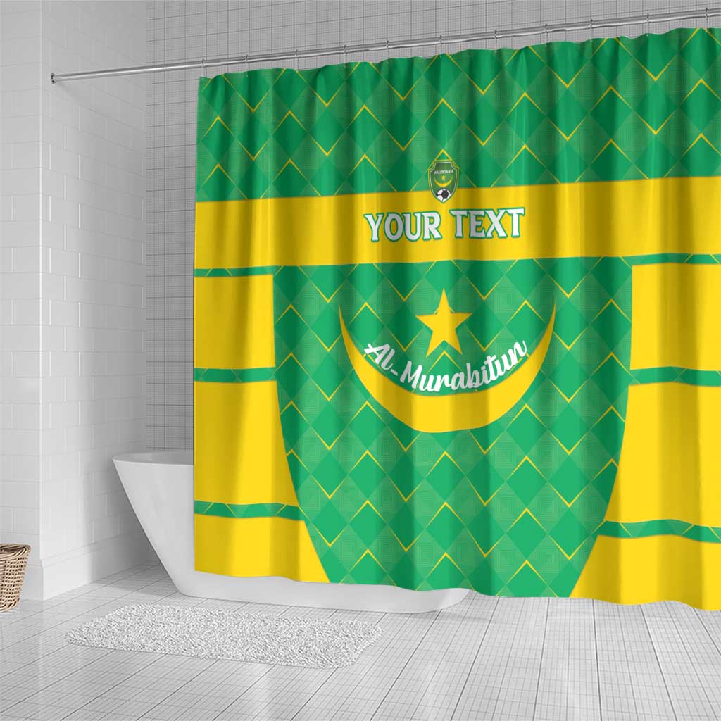Custom Mauritania Beach Soccer 2025 Shower Curtain Allez Al-Murabitun