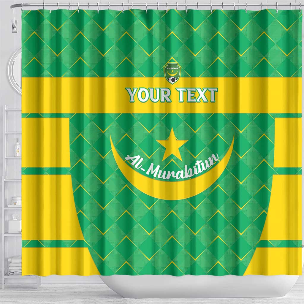 Custom Mauritania Beach Soccer 2025 Shower Curtain Allez Al-Murabitun