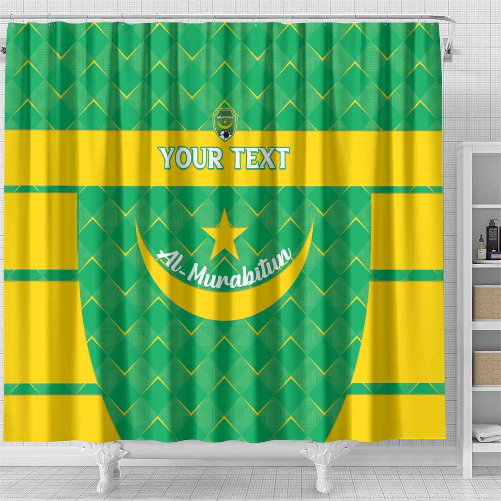 Custom Mauritania Beach Soccer 2025 Shower Curtain Allez Al-Murabitun